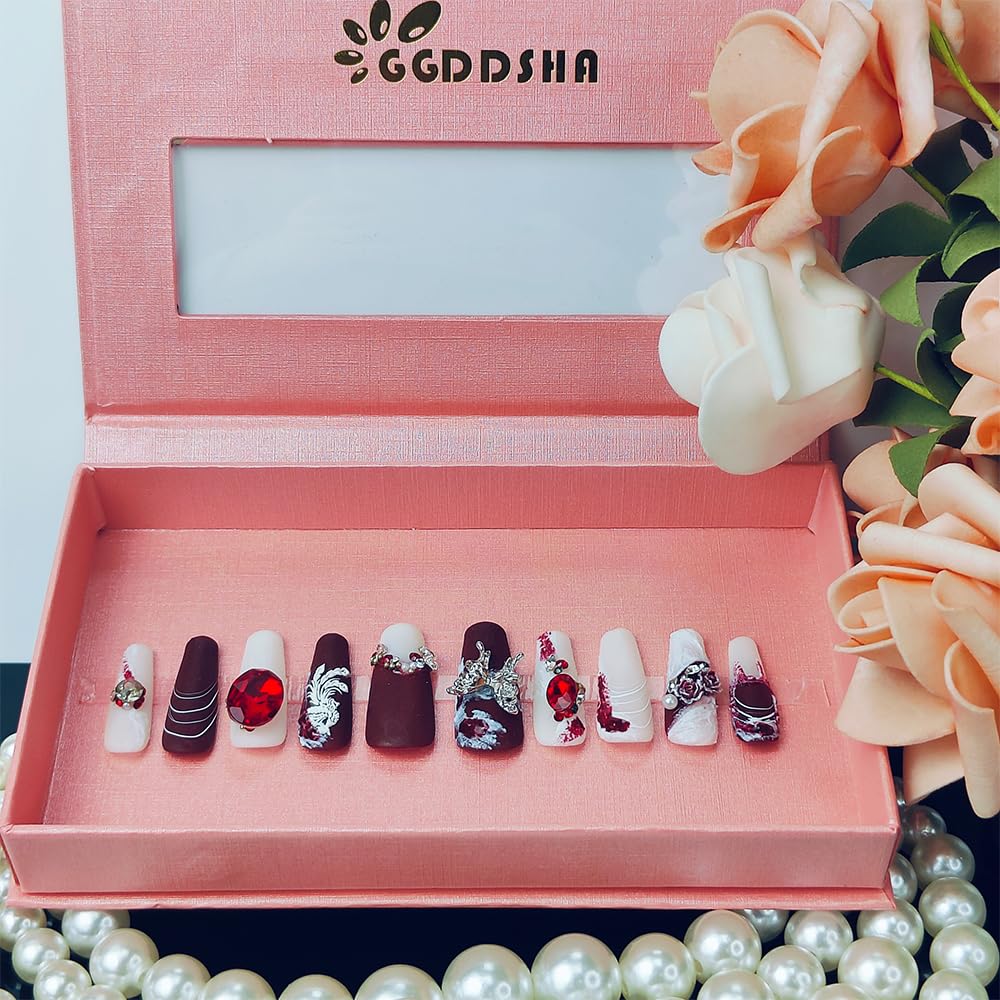 GGddsha Ongles pelable cristal brillant - diamants - Écarlate