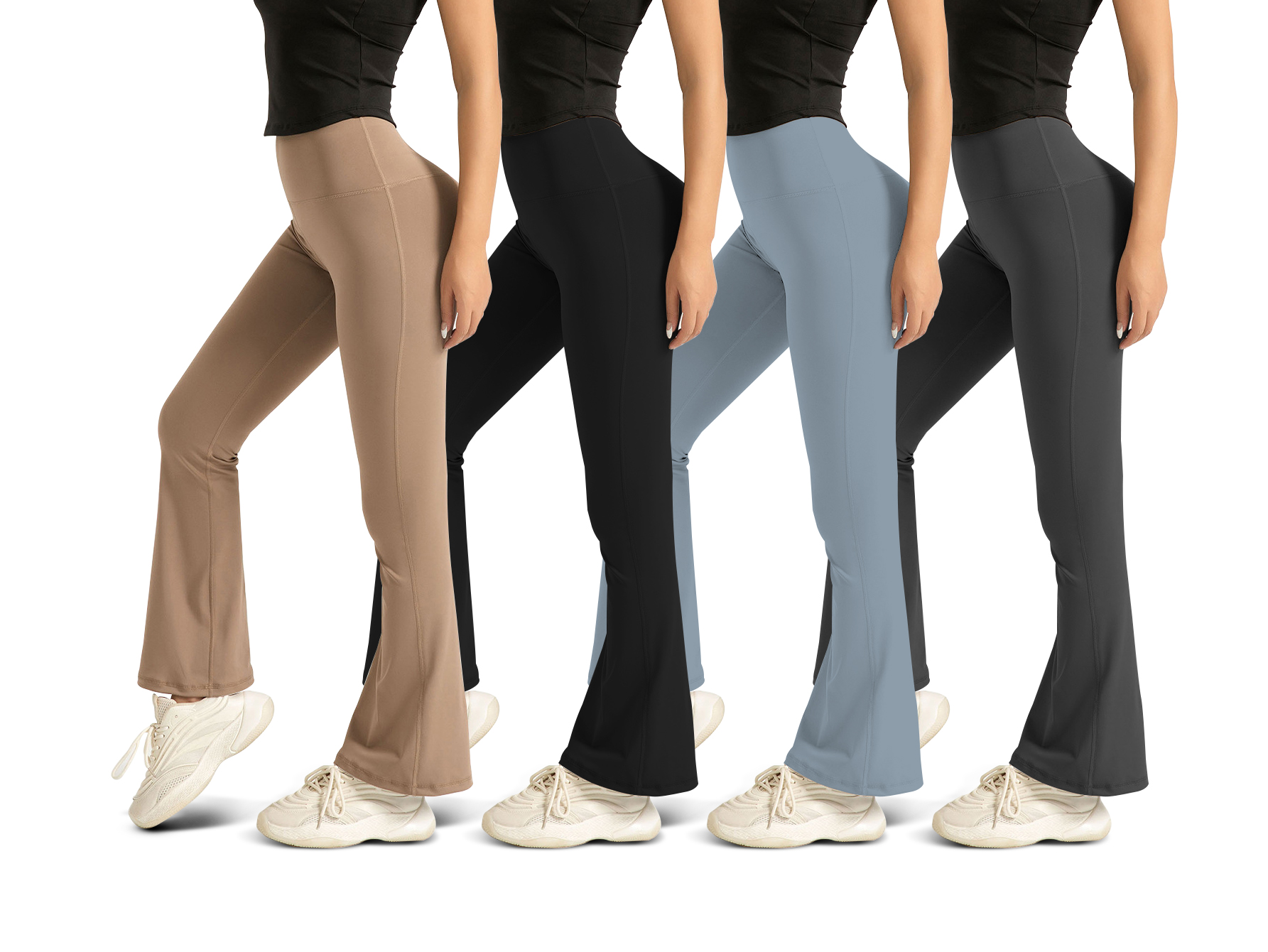 Pantalon yoga évasé taille haute contrôle ventre