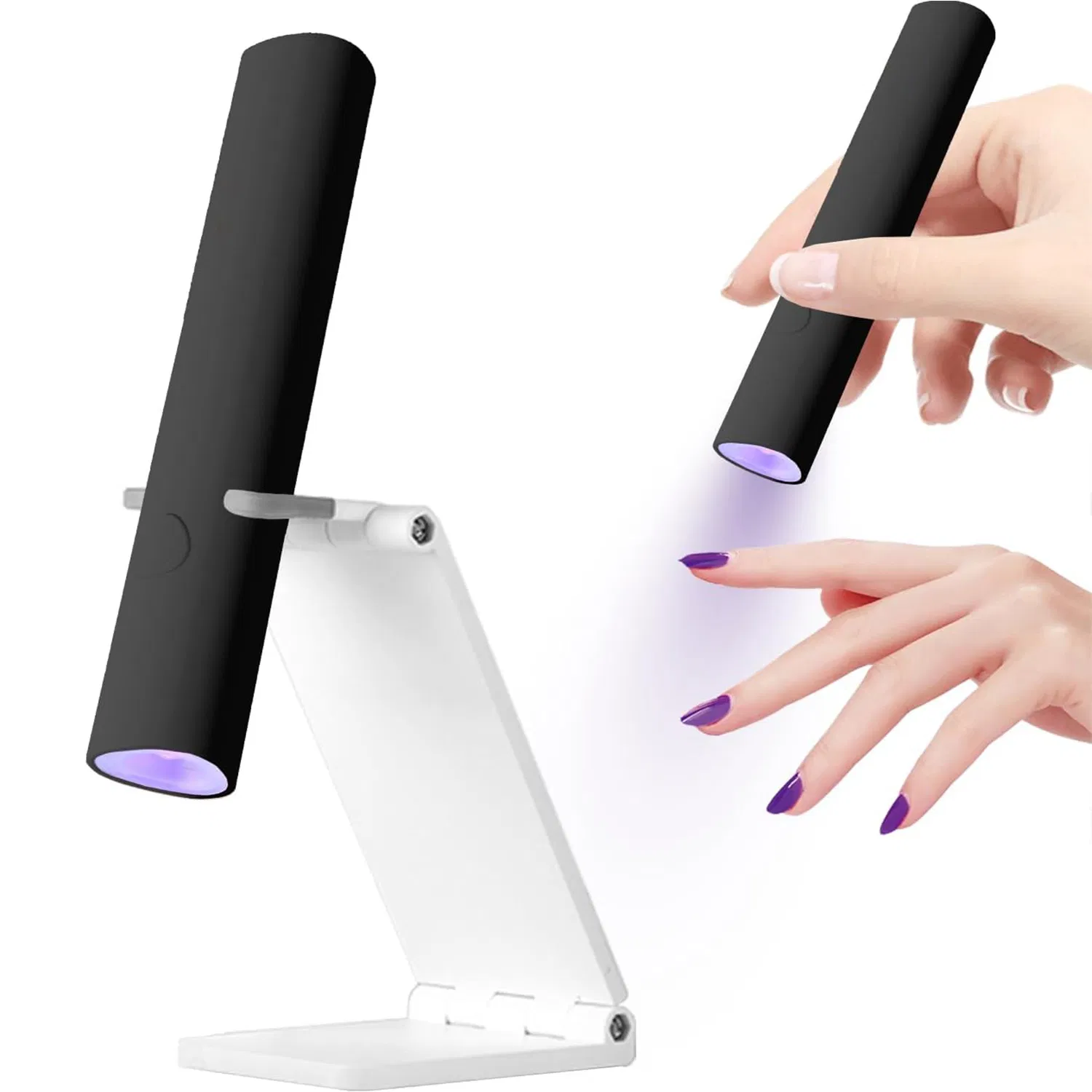 Lampe UV LED portable pour ongles gel, noire