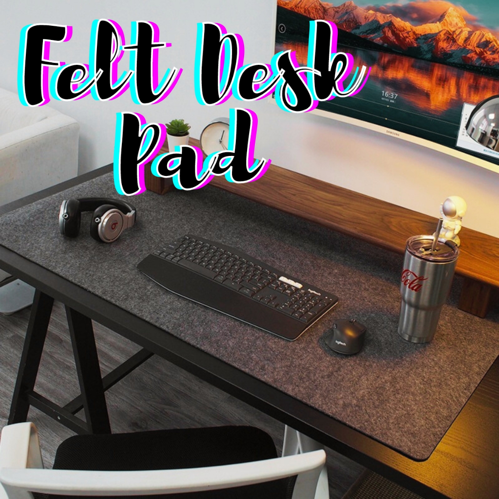 Tapis de bureau antidérapant feutre pour souris, clavier et laptop