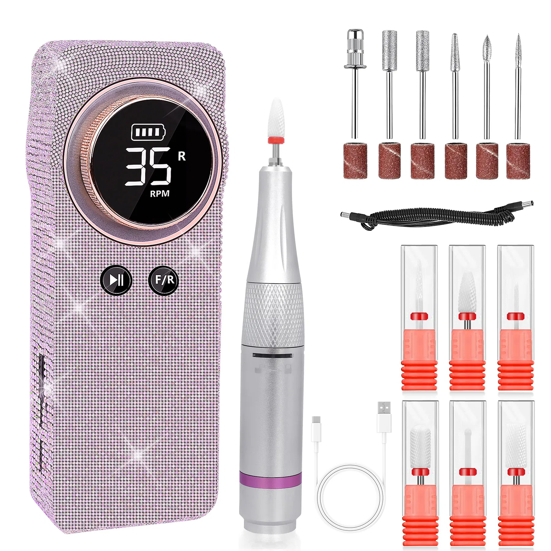 Perceuse ongles portable 35000RPM sans fil rechargeable