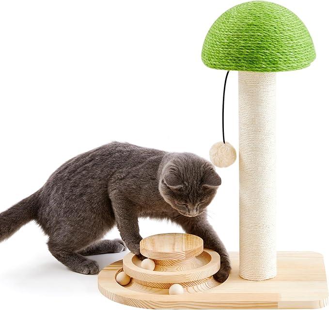 Poste grattage chat champignon sisal balle track