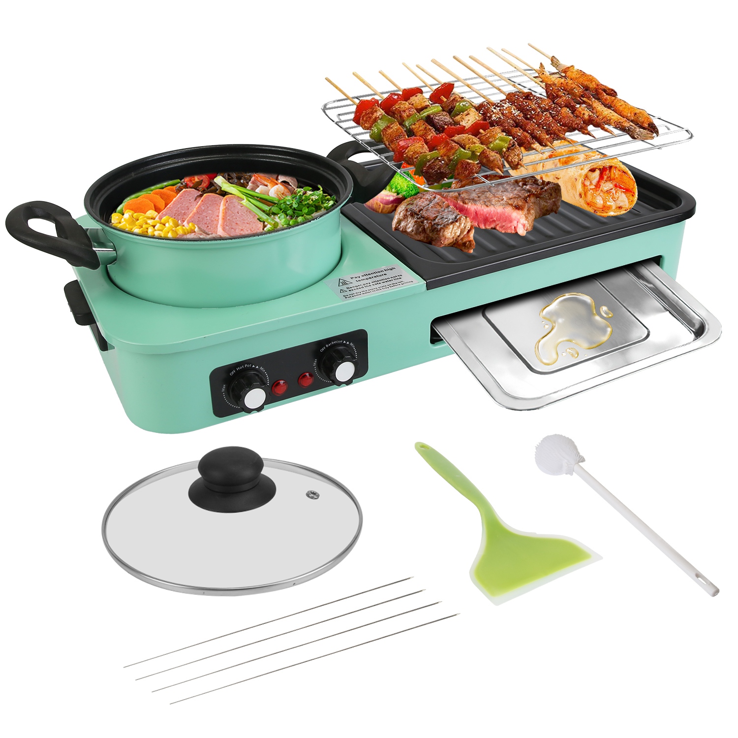Marmite électrique BBQ coréen 1600W 3-5 personnes