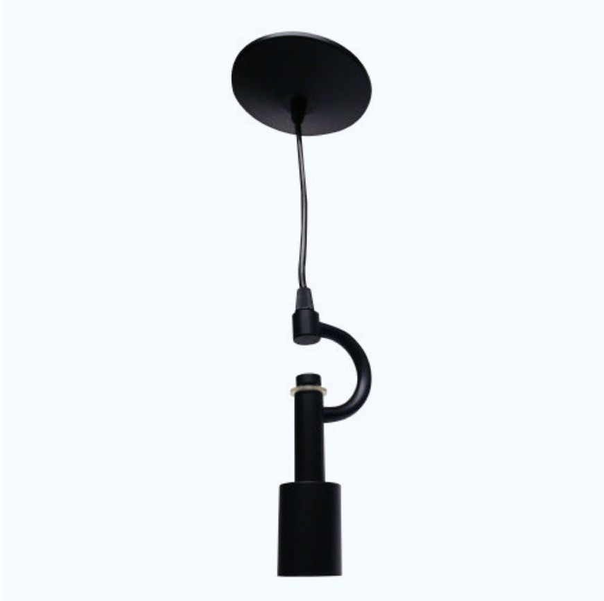 Luminaire suspension satin noir 3 ampoules tissu