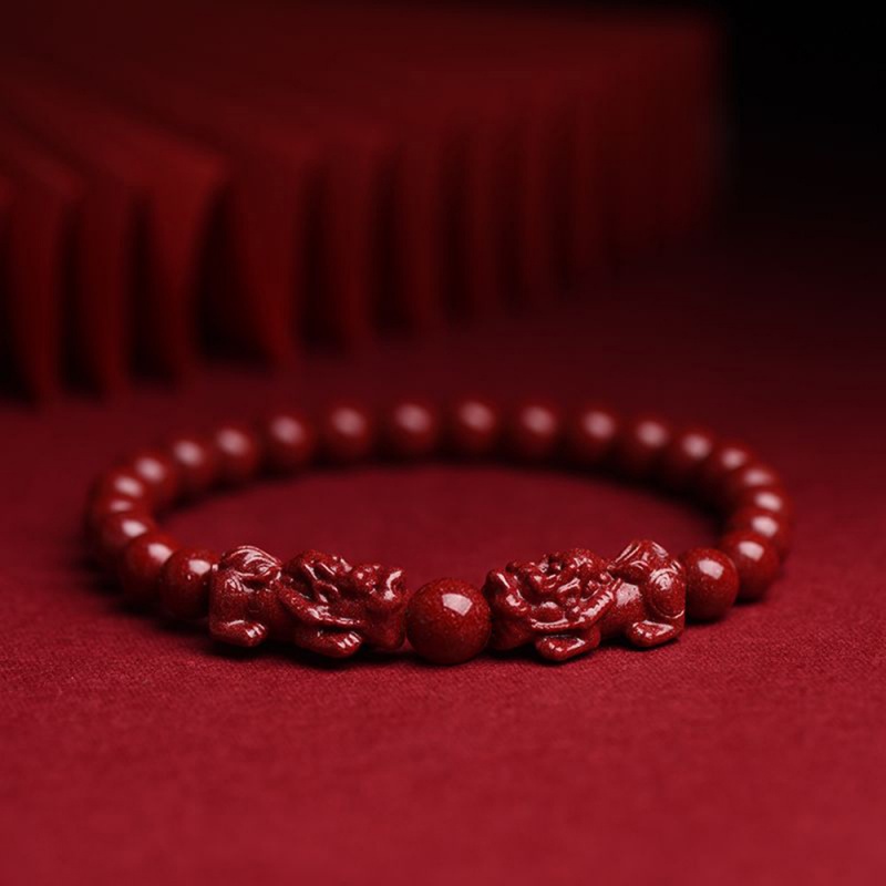 Bracelet Pixiu cinabre double