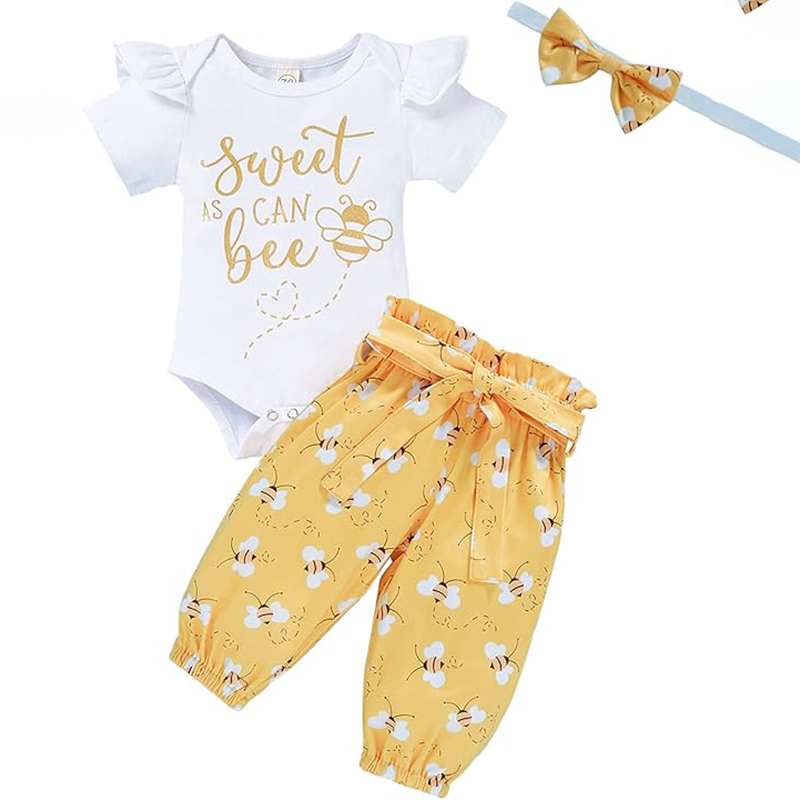 Ensemble abeille bébé fille romper