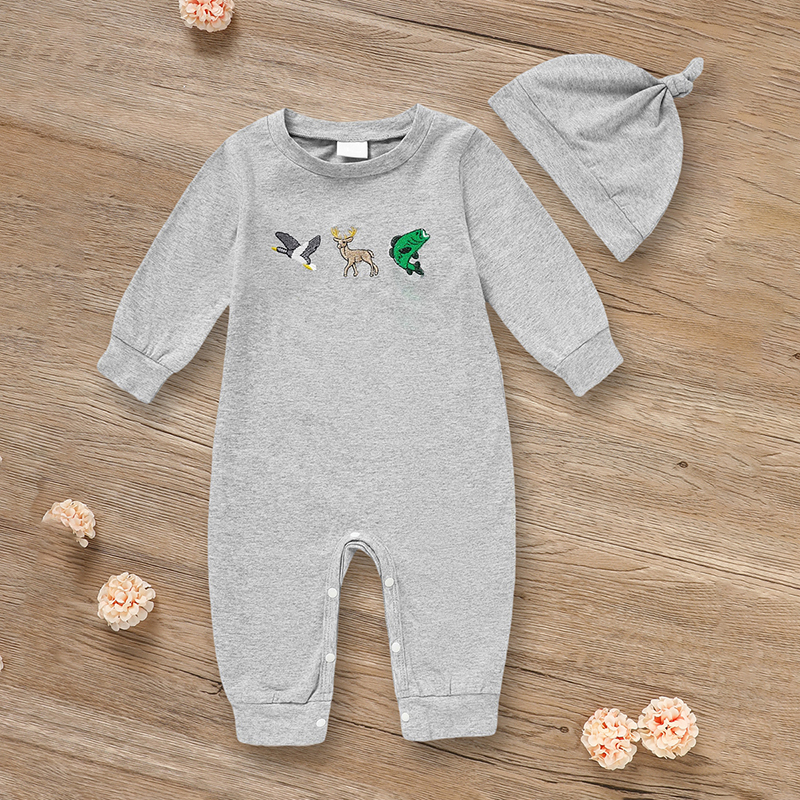 Ensemble bébé garçon animal romper 2 pcs