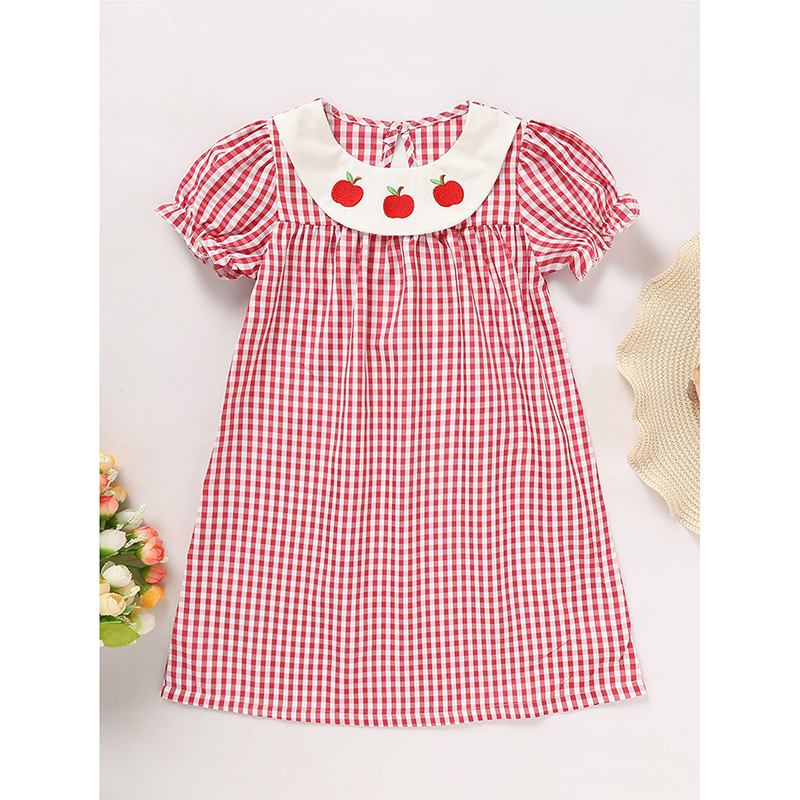 Robe retour école fille smockée plissée