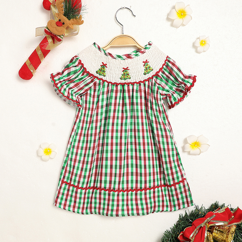 Robe Noël bébé fille sapin carreaux