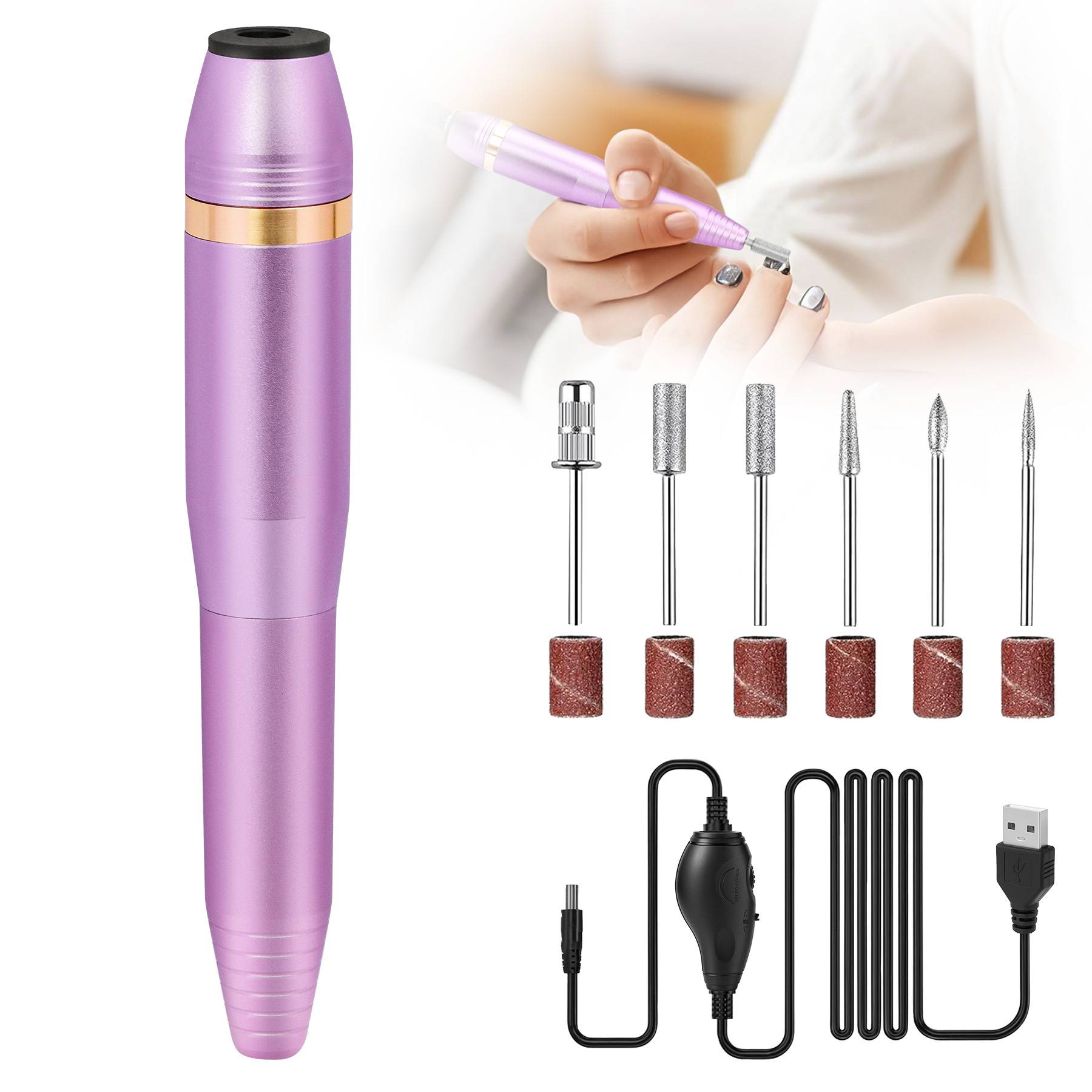 Lime ongles électrique portable - Manucure avec forets