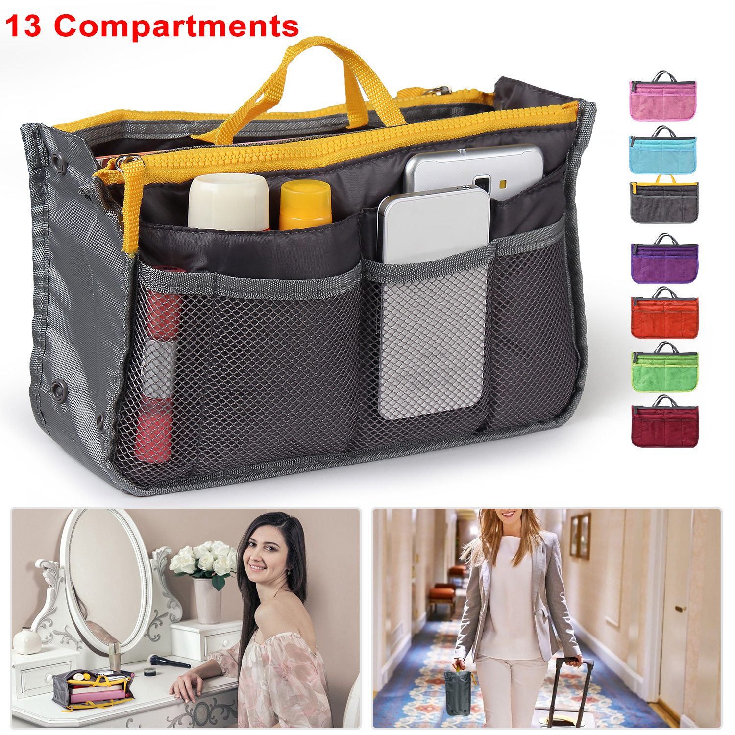 Organisateur sac voyage femme doublure pochette toilette