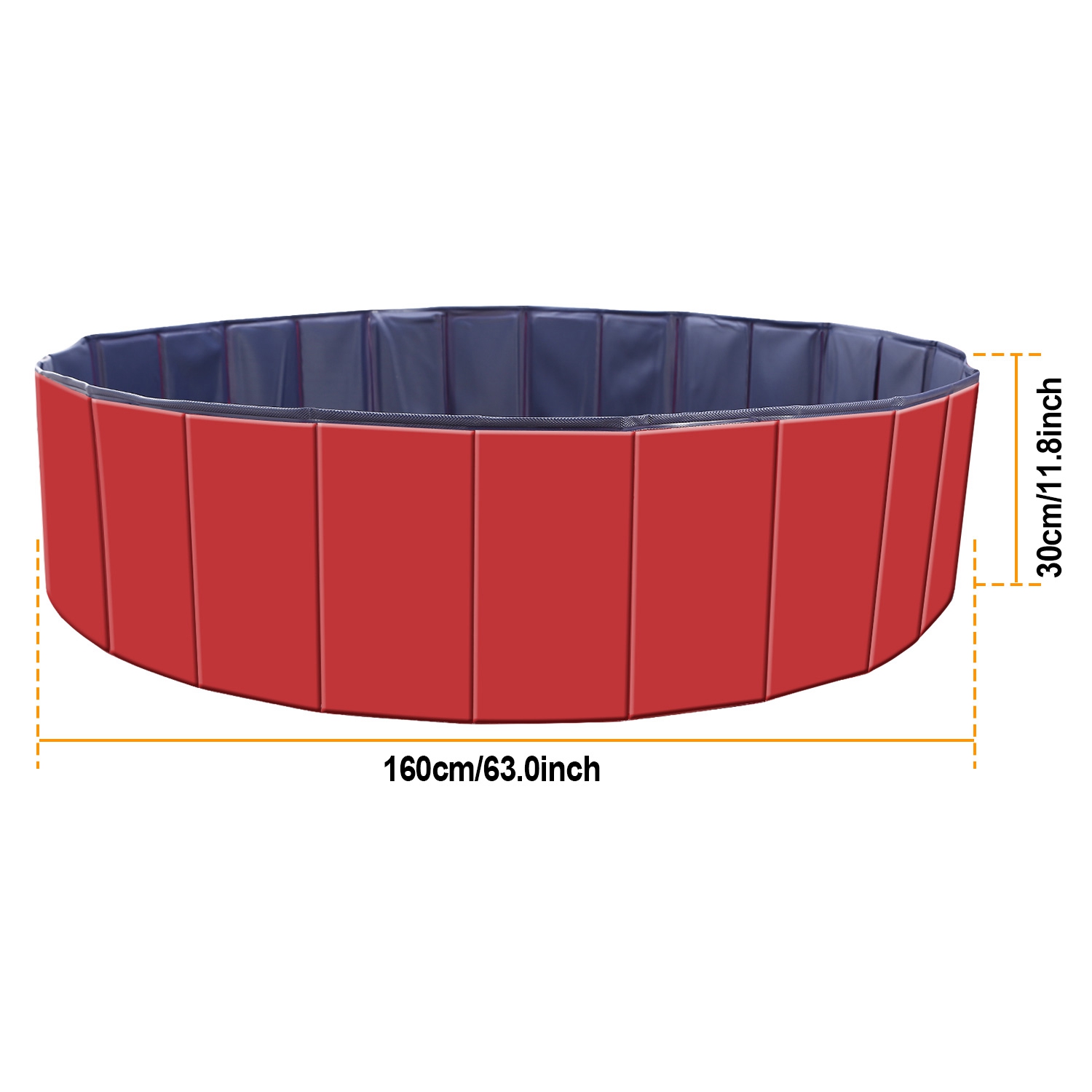 Piscine pliable pour animaux 160x160x30cm PVC, bassin bain