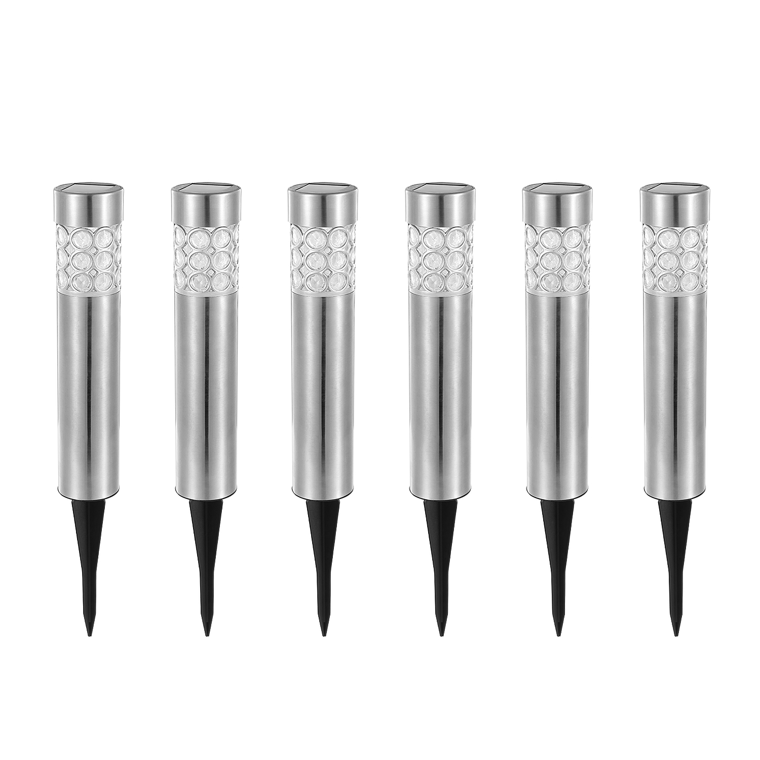 6 lampes solaires de sentier IP44 étanche 3 couleurs RVB pour yard