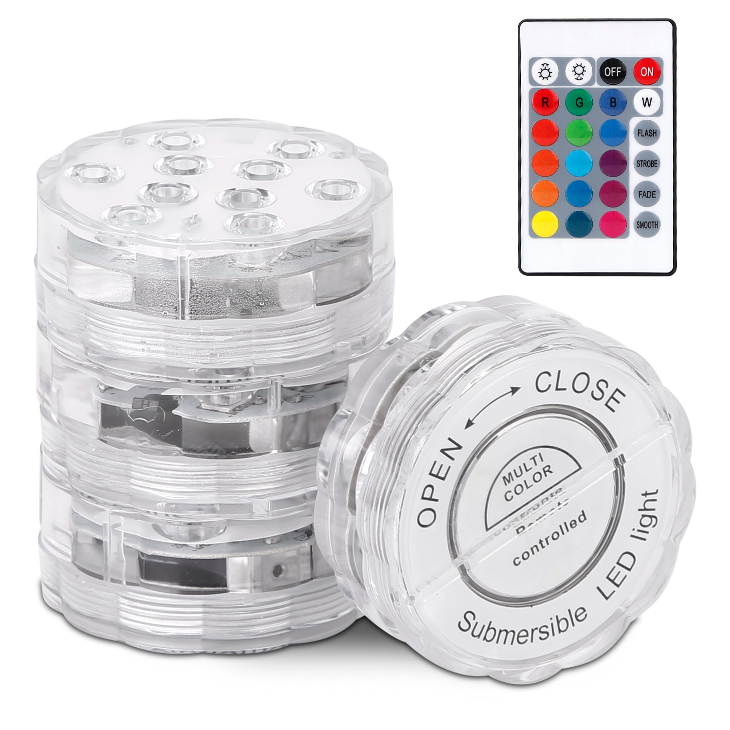 Lumières piscine RGB 4 pc télécommande submersible