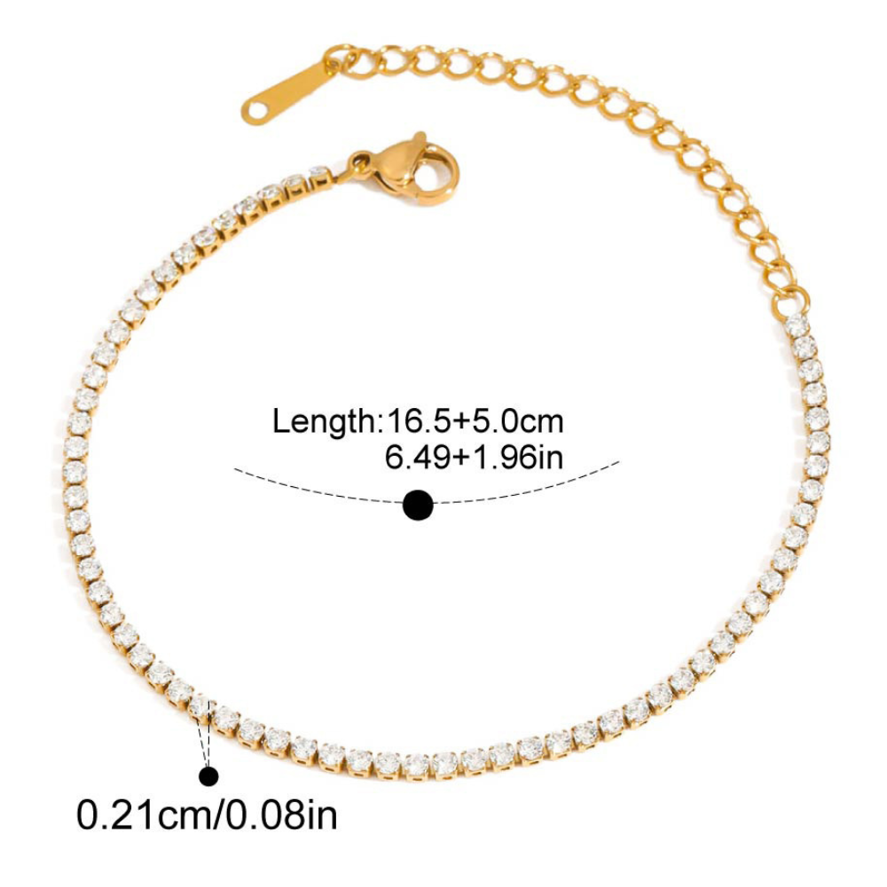 Bracelet diamant scintillant luxe rangée de pierres