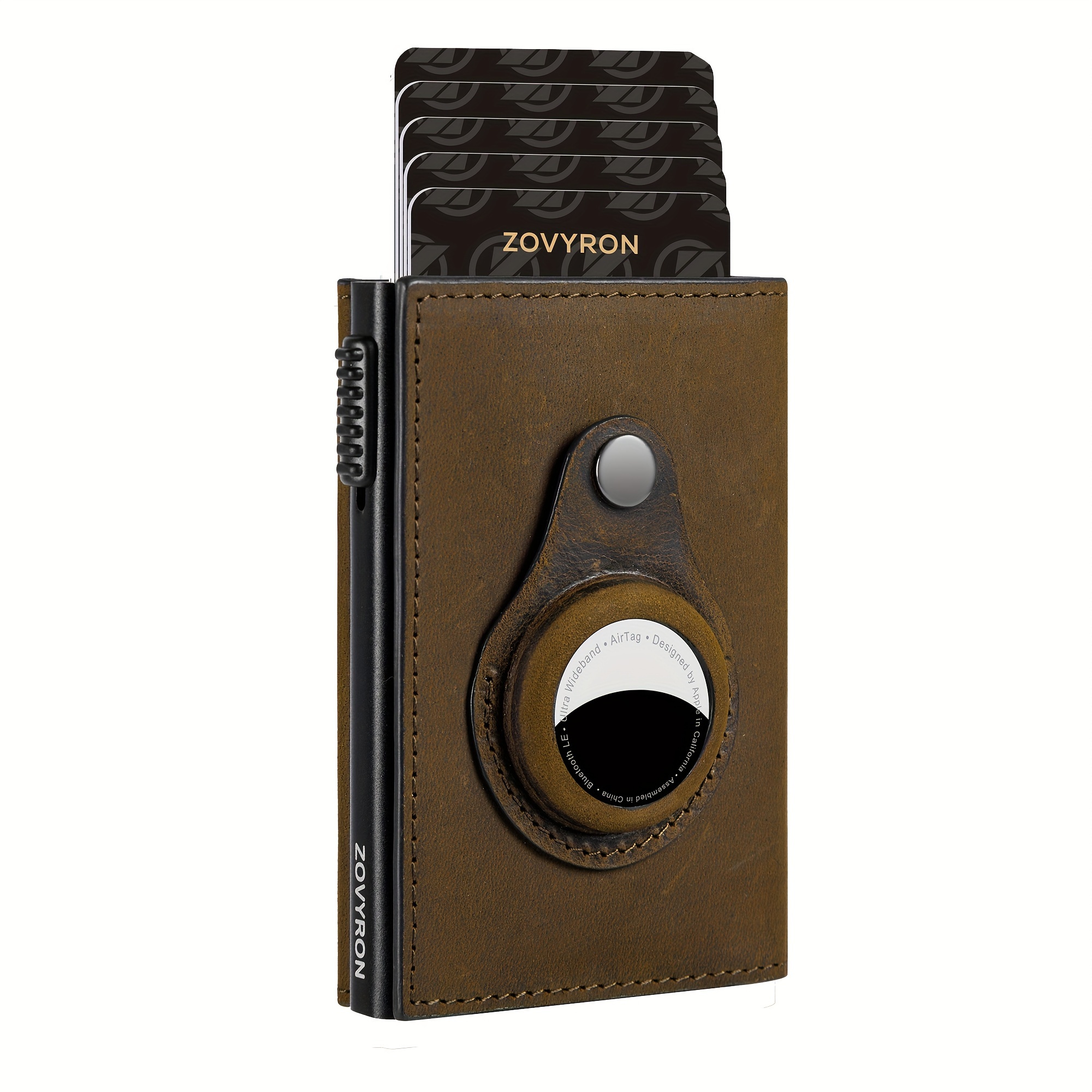 Portefeuille trifold homme AirTag RFID anti-vol