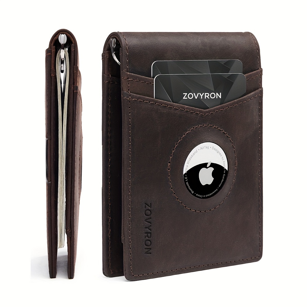 Portefeuille cuir bifold homme RFID AirTag