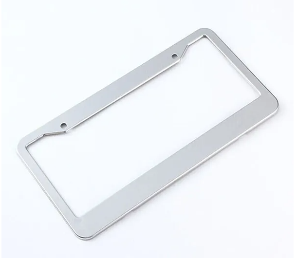 Cadre plaque chromé inox 2pcs