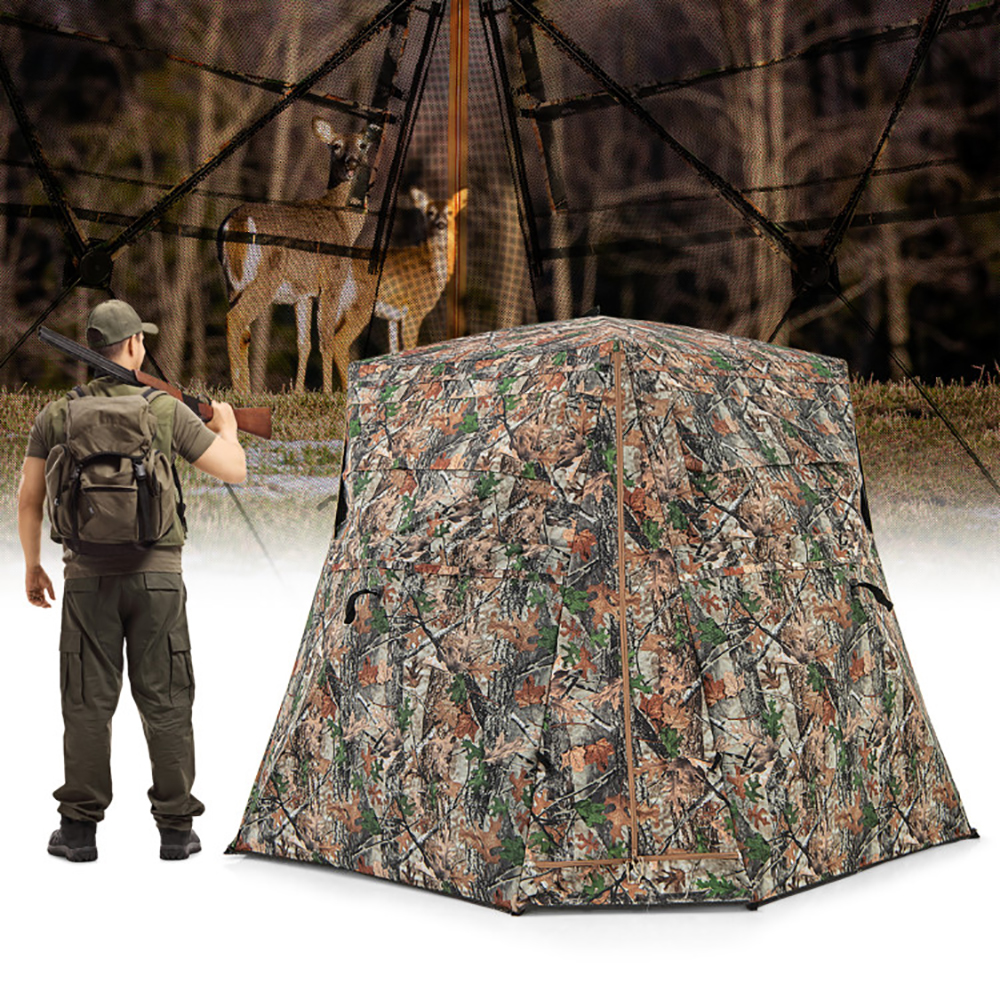 Cabane chasse 360° semi-transparente cerfs dindes