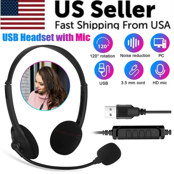 Casque USB microphone suppression bruit PC appels chat