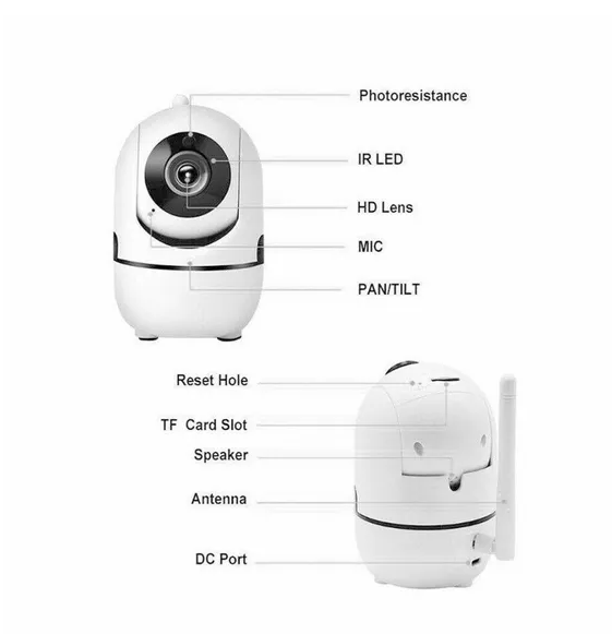 Caméra sécurité WiFi 1080P vision nocturne