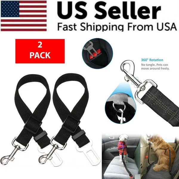 2 x Ceinture sécurité chat chien véhicule harnais ajustable