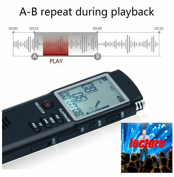 Enregistreur numérique voix 32G, lecteur MP3