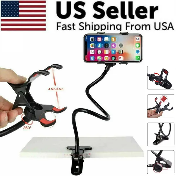Support flexible téléphone col oie lit bureau table clip