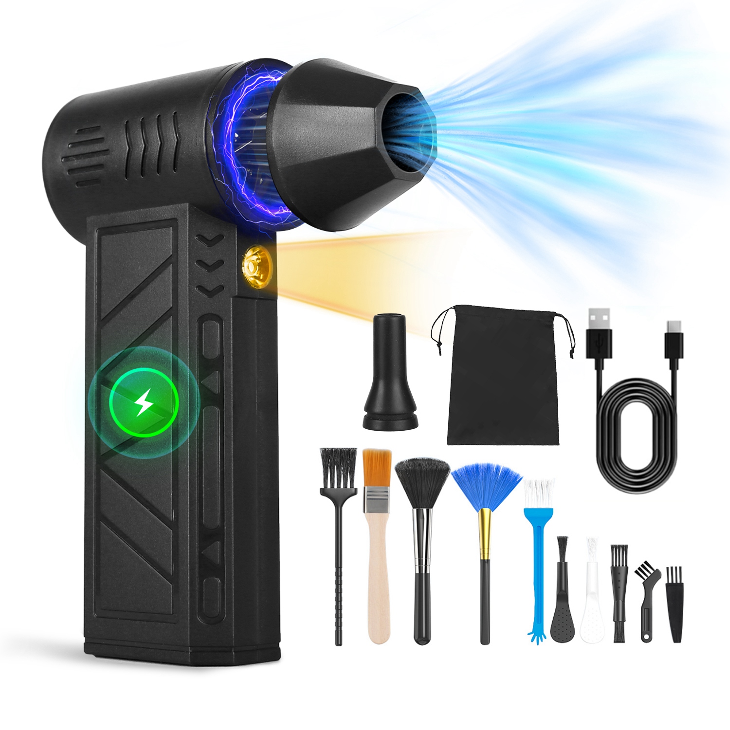 Souffleur air comprimé LED 150000RPM rechargeable 4 vitesses