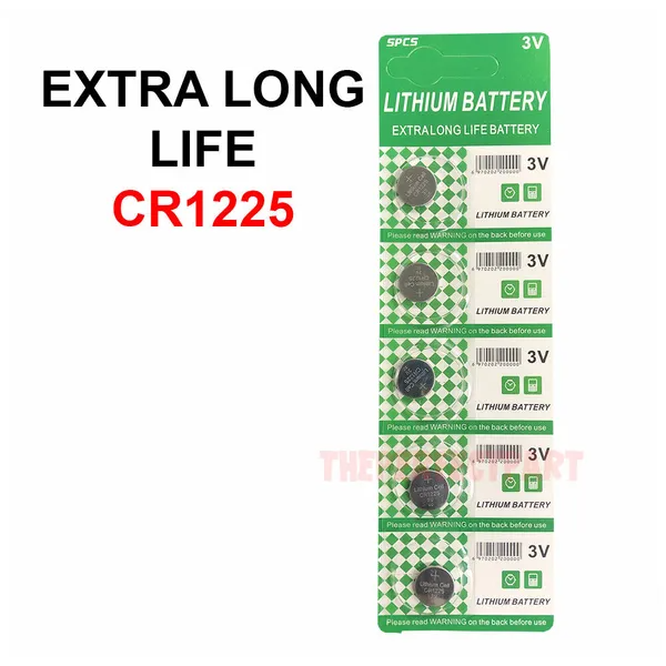 Pile lithium 5 pcs 3V CR1225 bouton montre durée