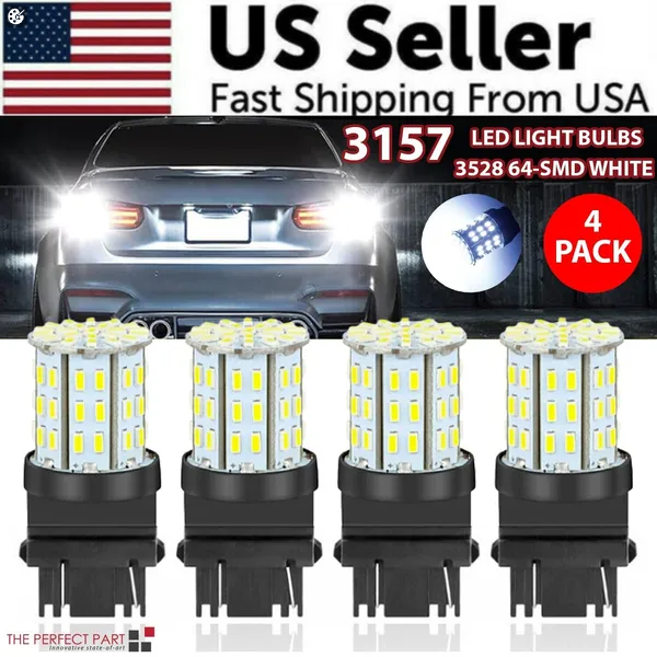 4x ampoule LED 3157/3156 64SMD feu arrière 6000K blanc