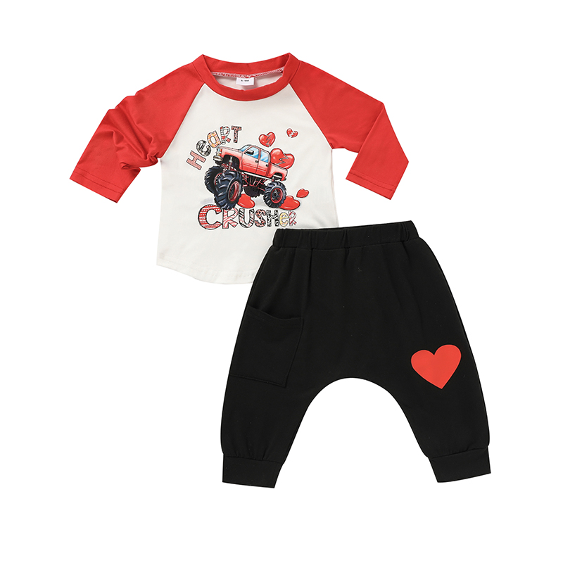 Ensemble Saint-Valentin bébé garçon 2 pcs