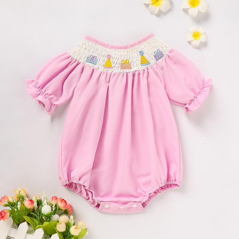Grenouillère anniversaire bébé fille brodée