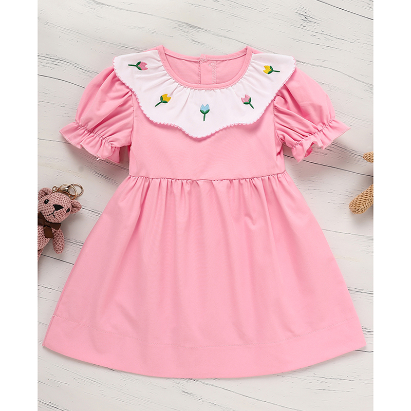 Robe tulipe bébé fille printemps smockée