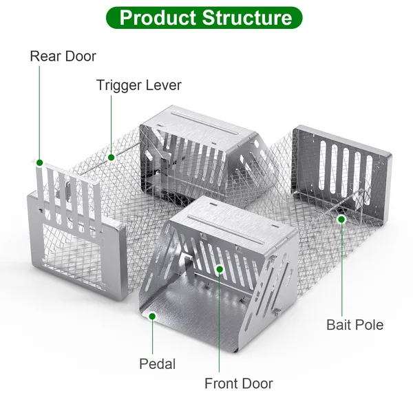 Piège souris rat porte simple cage humaine