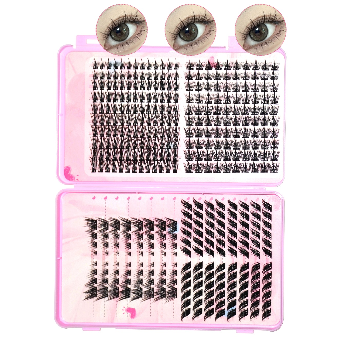 Ensemble faux cils hybrides multi-styles