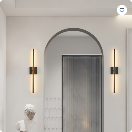 Appliques murales LED 28", noir mat, 2 pièces