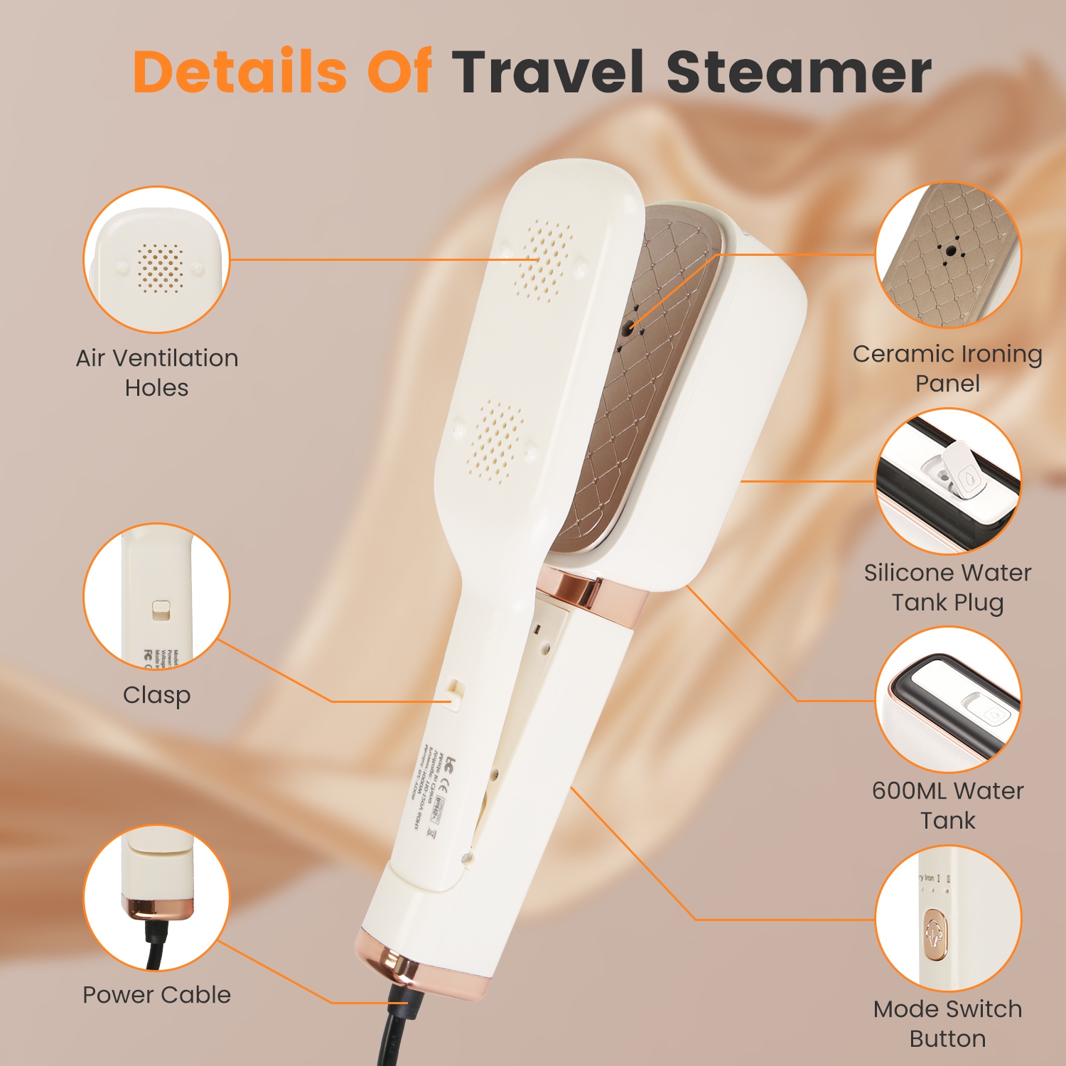 Défroisseur vapeur 3-en-1 voyage 1000W - Repassage rapide