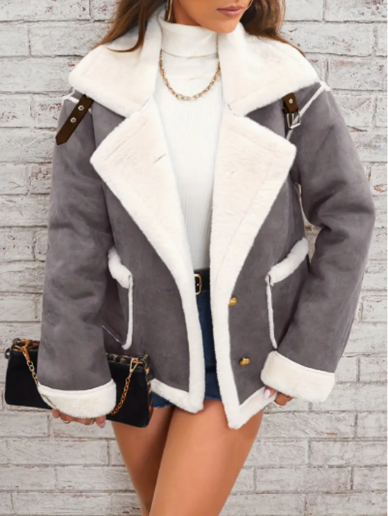 Veste polaire revers femme hiver casual