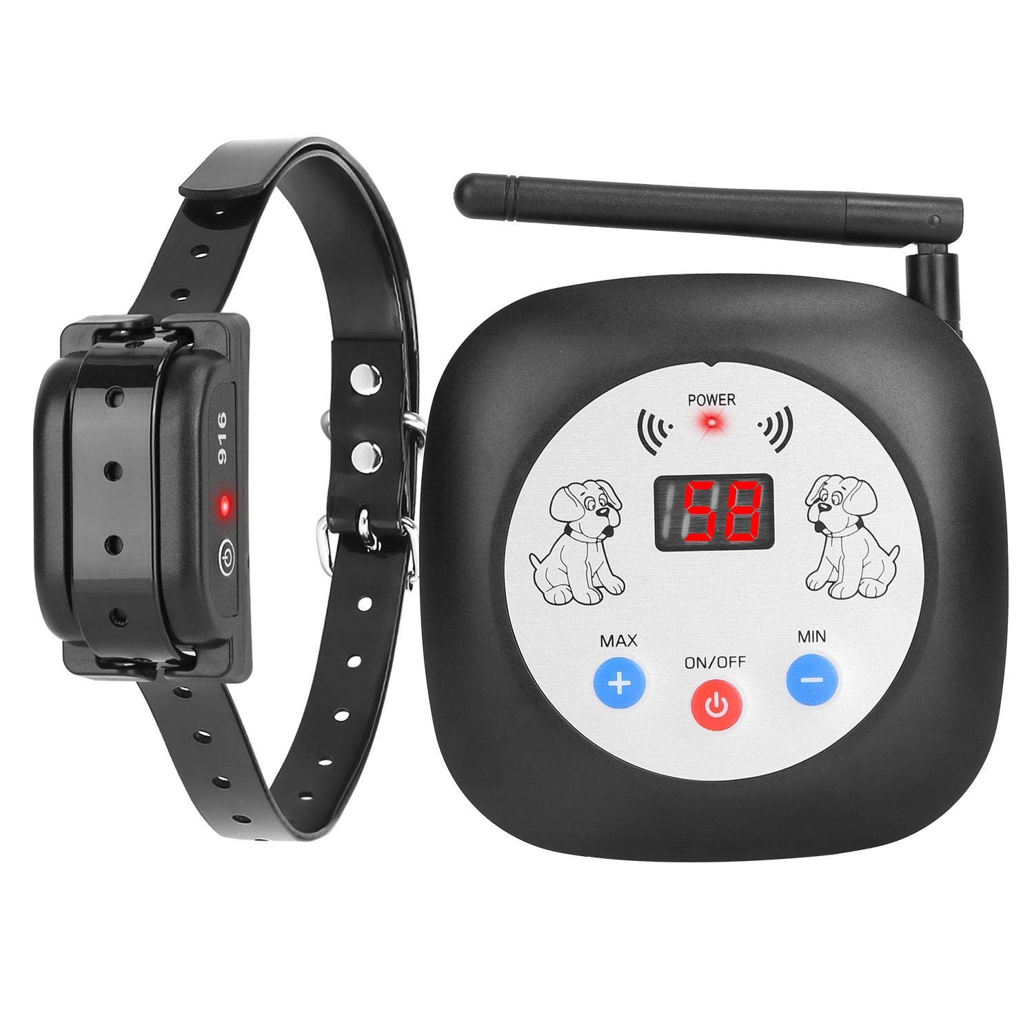 Clôture électrique chien 328FT GPS, beep/vibration, 3 colliers