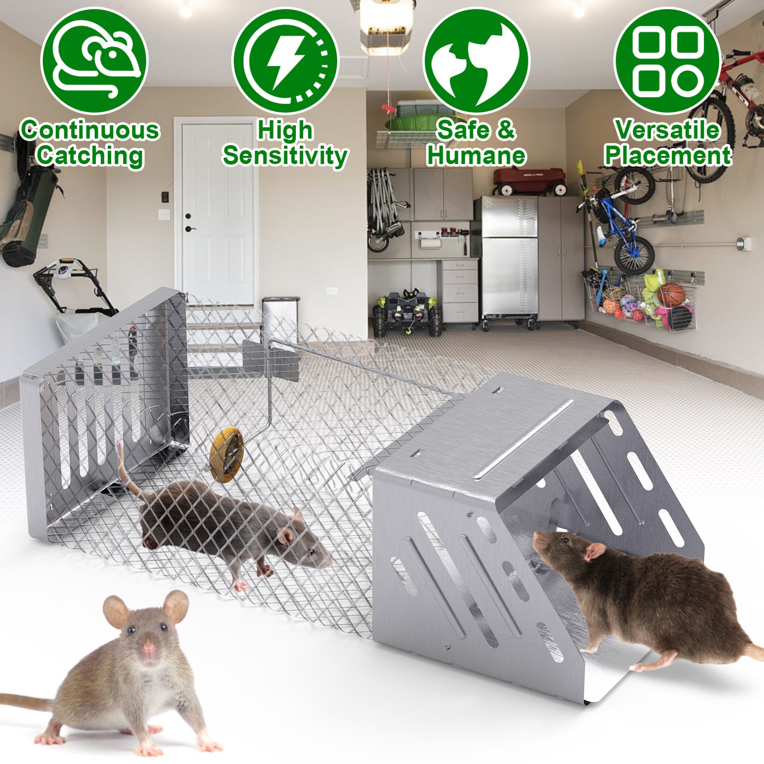Piège à souris automatique continu, cage humaine pour rongeurs