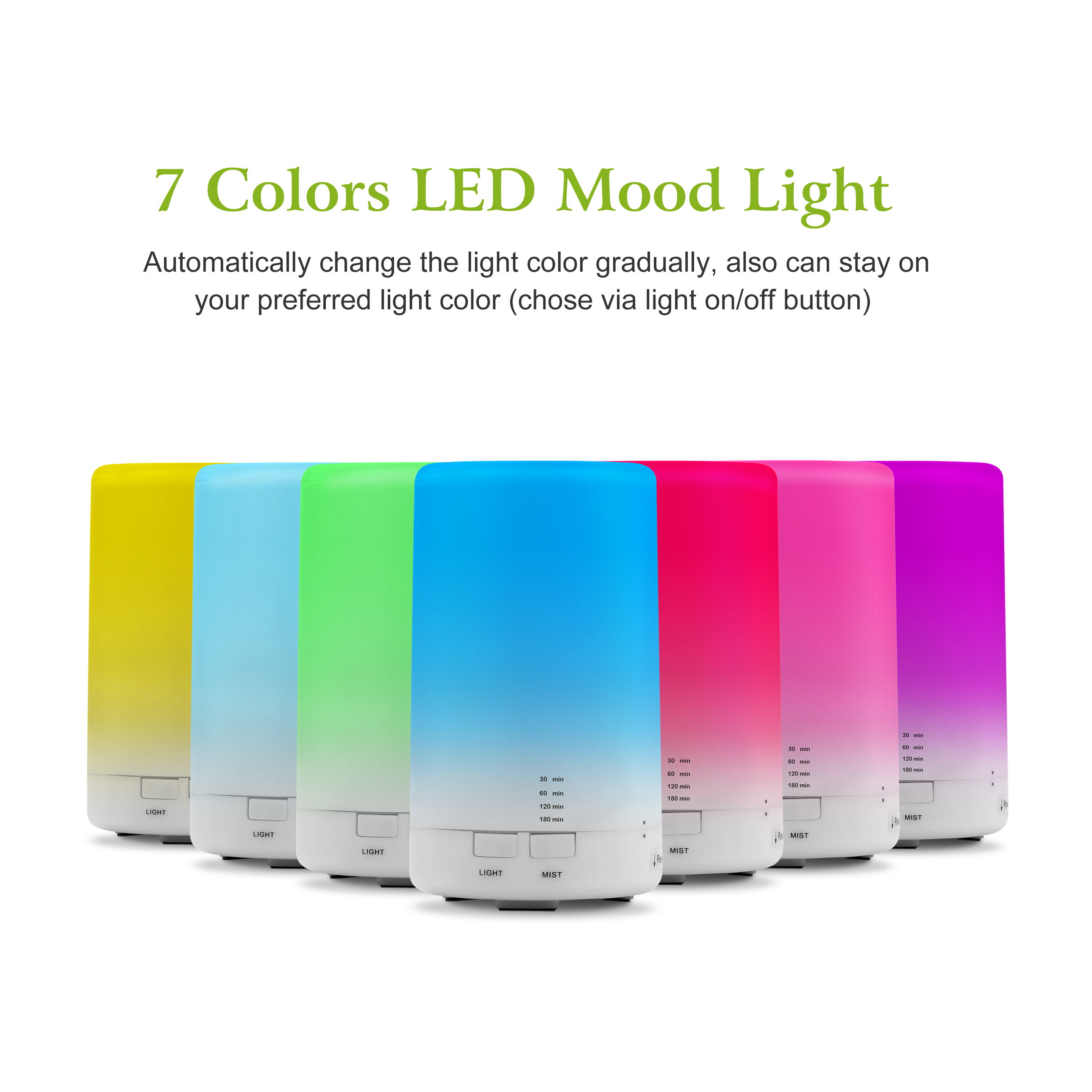 Humidificateur brume mini 1pc ultrasonique, diffuseur huile 7 couleurs LED
