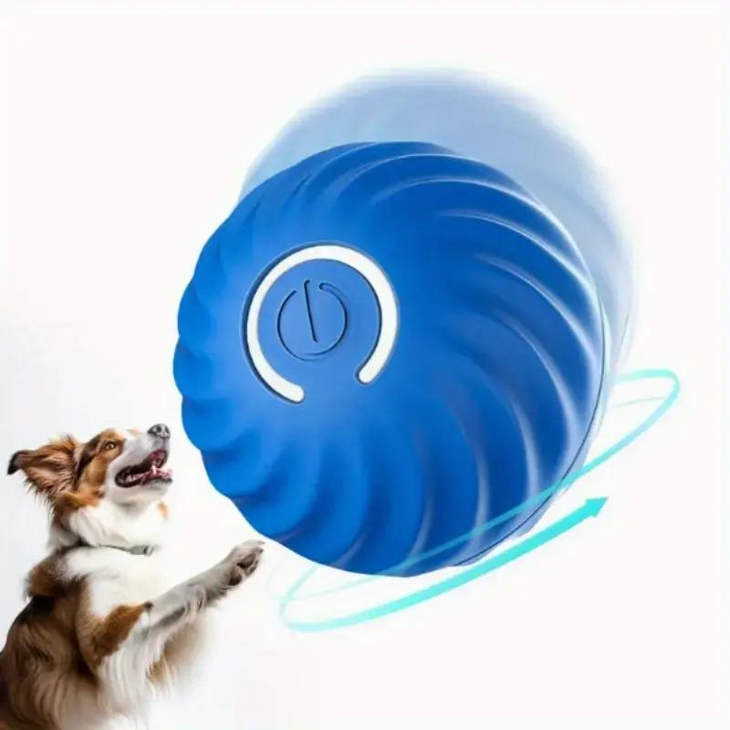 Balle rebondissante pour animaux, bleu et orange, autobus