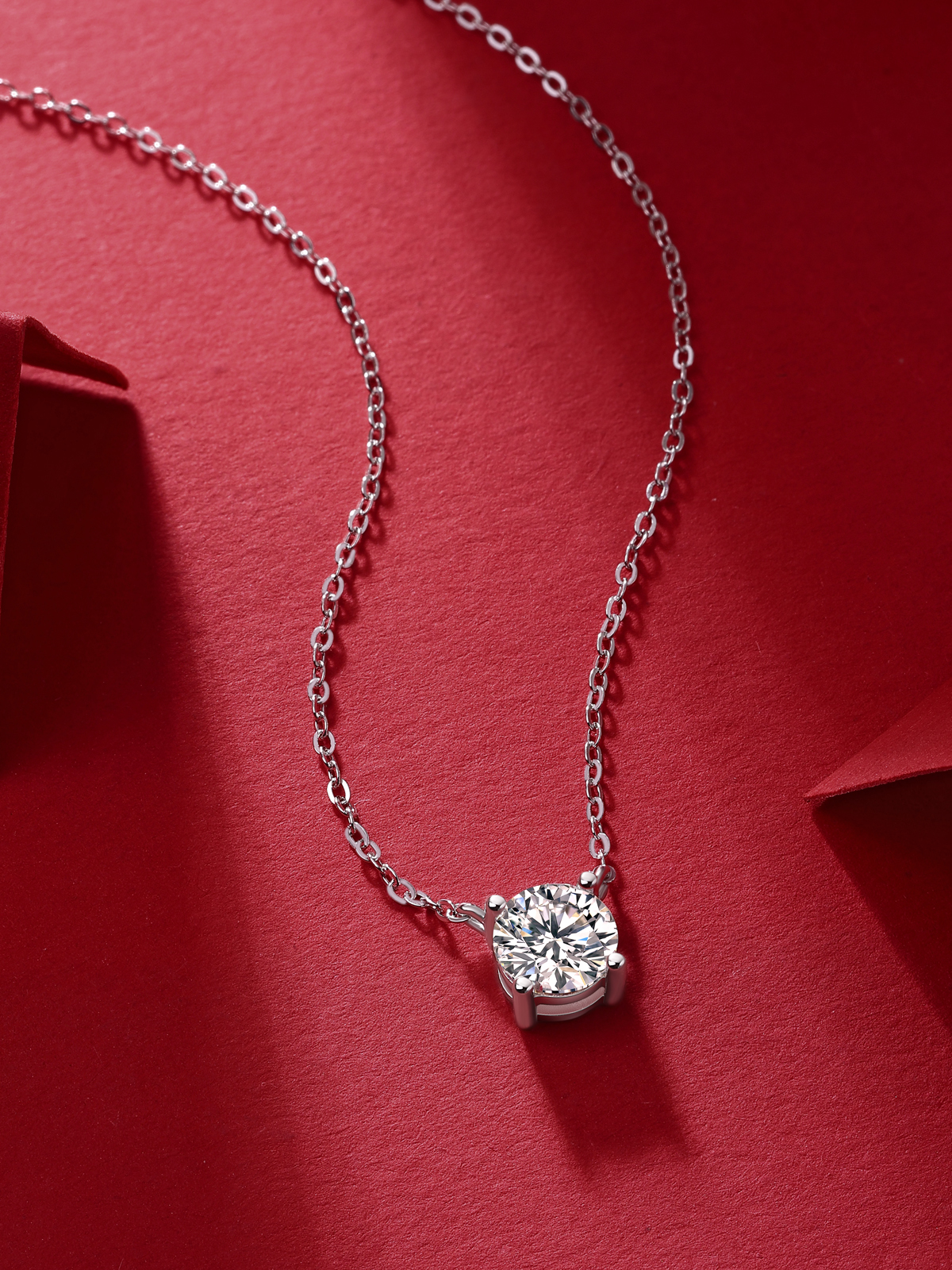 1Mon Cœur Dure - Collier Moissanite 1-2ct S925 Argent