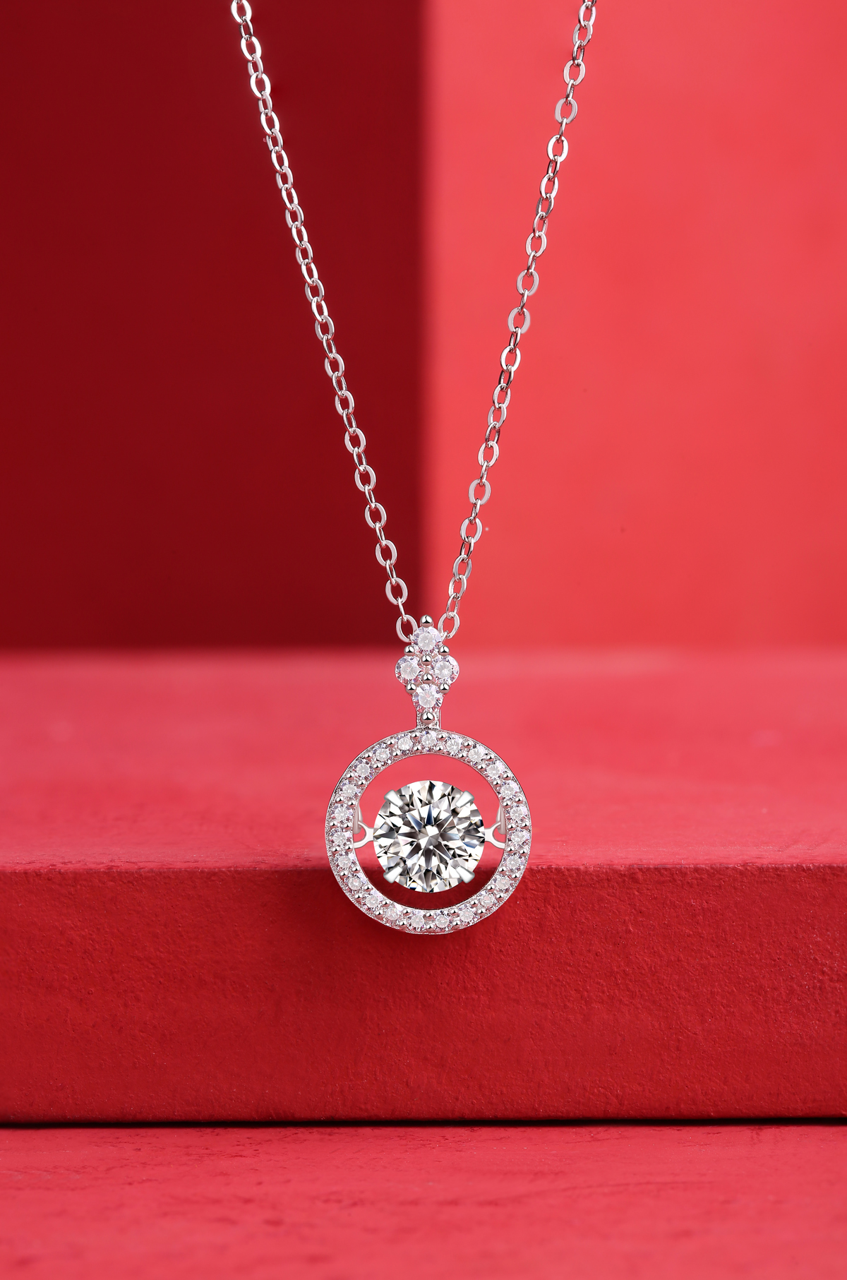 1Touch - Ensemble collier moissanite 1ct S925 plaqu