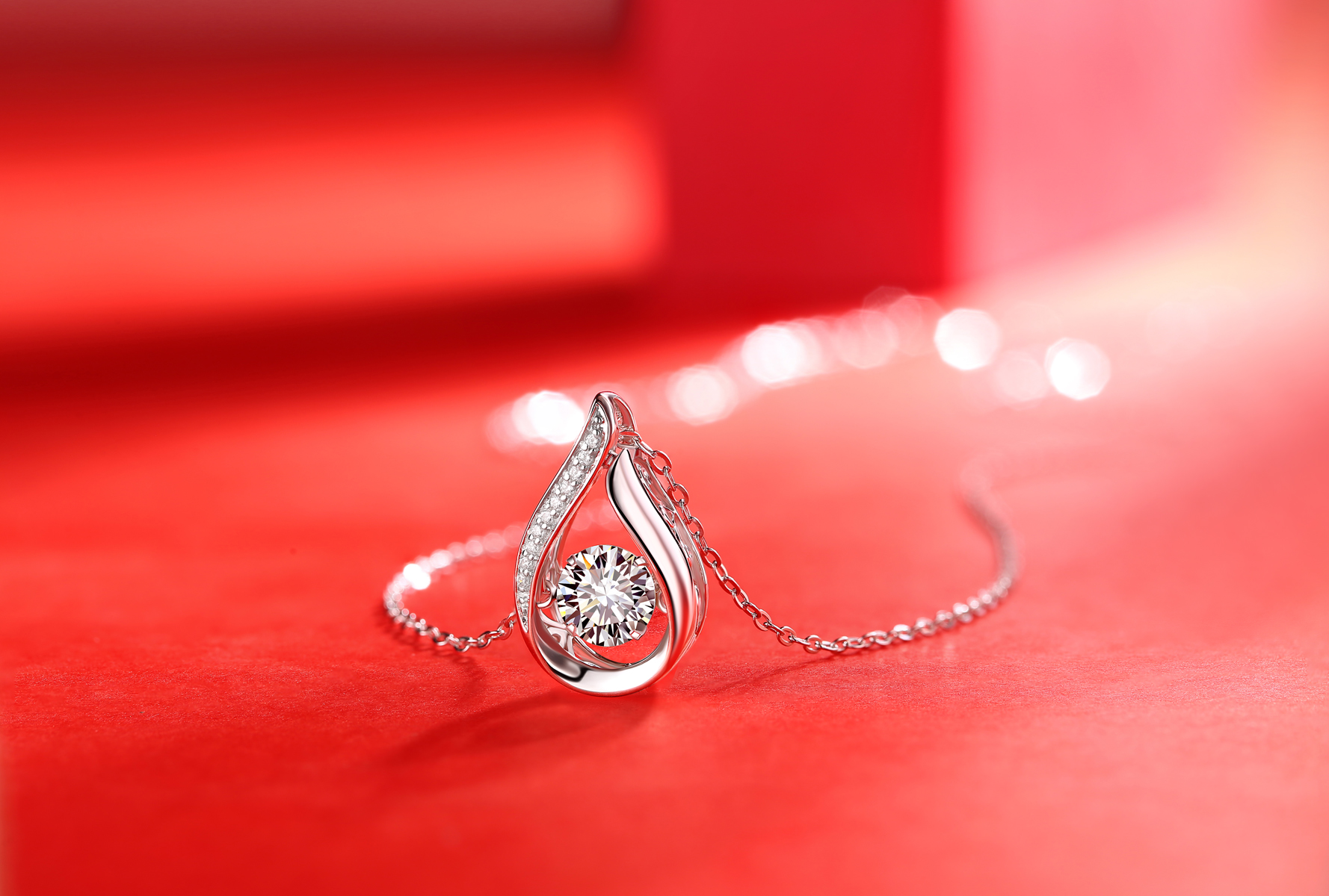 1Dynamic - Ensemble collier moissanite 1ct S925 plaqu