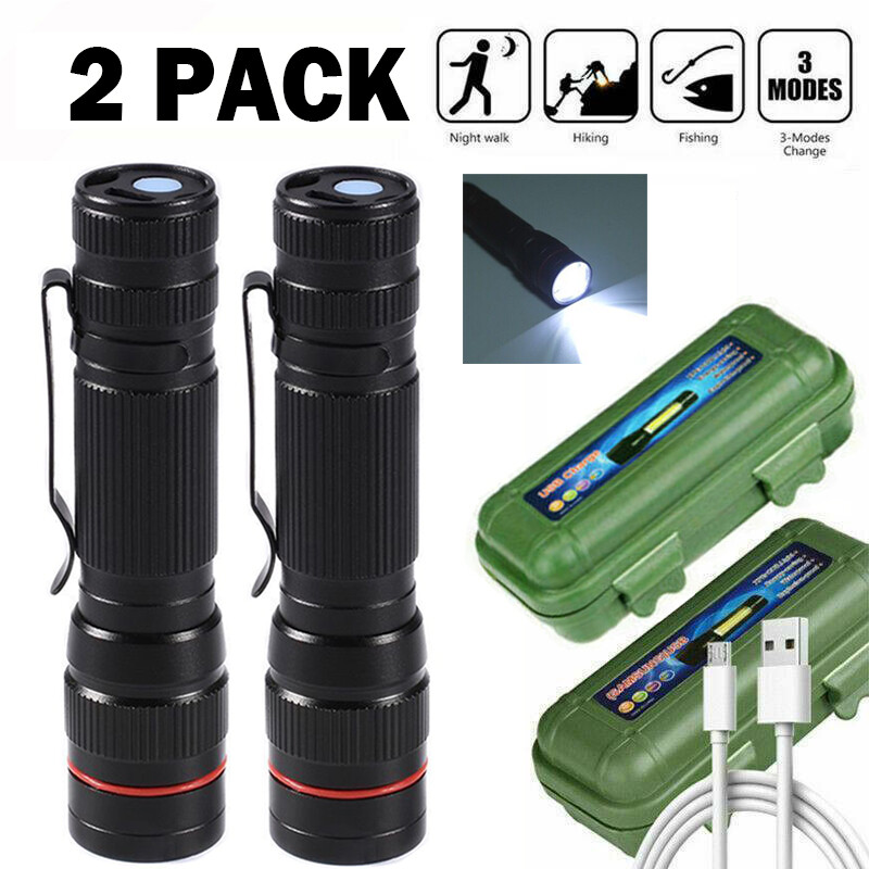 Lampe tactique USB rechargeable zoom torche LED camping