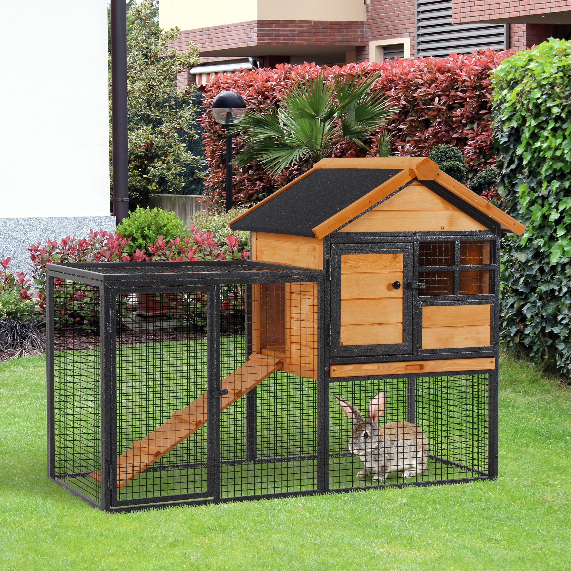 Cage Lapin 2 Étages Toit Bitume Amovible Rampe