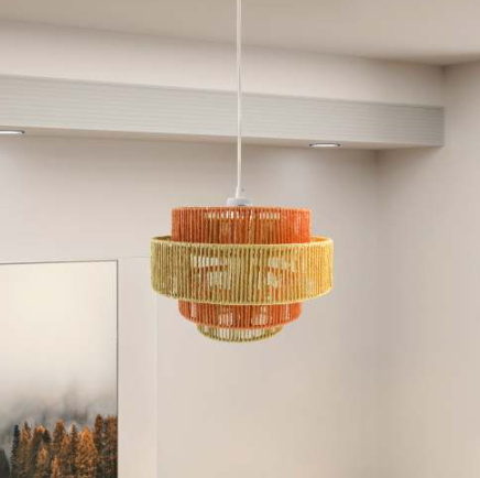 Lampe Dorset - blanc et terre cuite naturelle