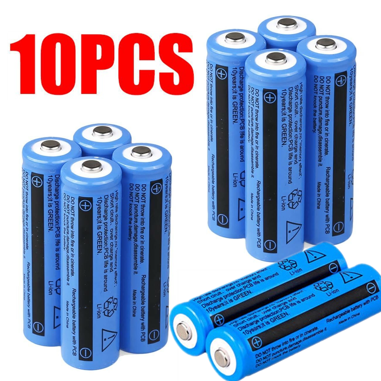 10 pcs batterie 18650 Li-ion 3.7V 3000mAh